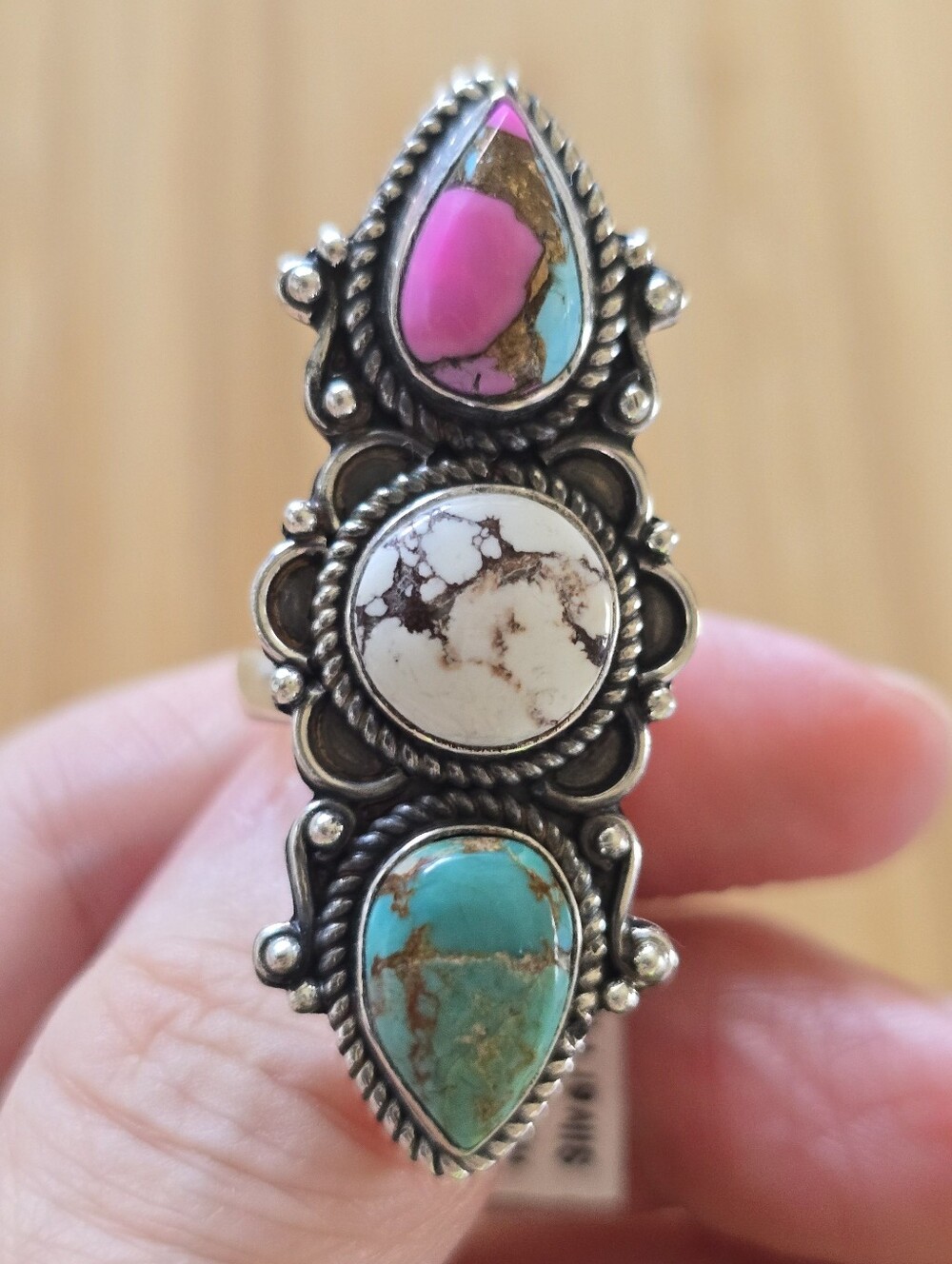 Multicolored Statement Copper Ring (Mojave, Cotton Candy, Wild Horse)Southwest